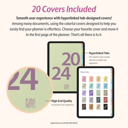 2024 Digital Planner | Colorful Tabs Version